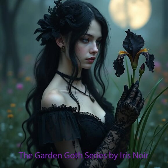 Gothic Victorian Flowers of Evil Black Velvet & Lace Morticia Gown Dress.  NEW! - Picture 13 of 13